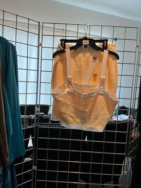 Yellow Knit Suspender Shorts - Unbranded